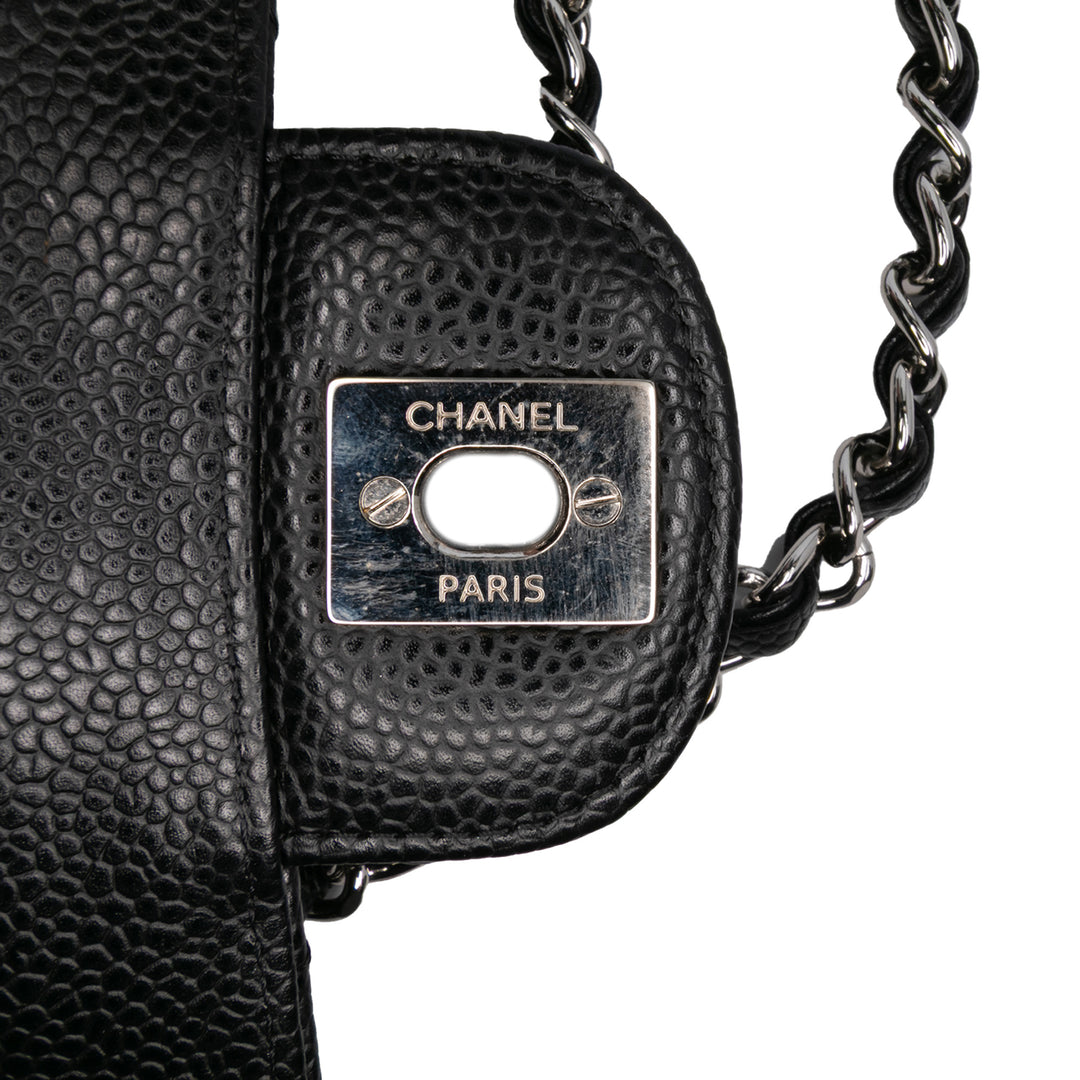 Medium Classic Caviar Double Flap Black - Gaby Paris
