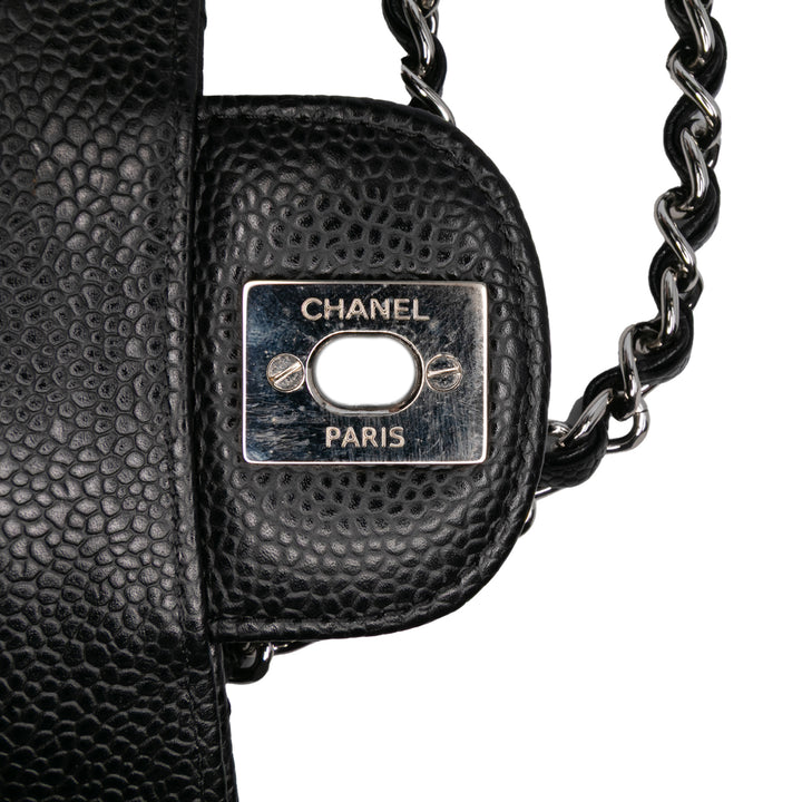 Medium Classic Caviar Double Flap Black - Gaby Paris
