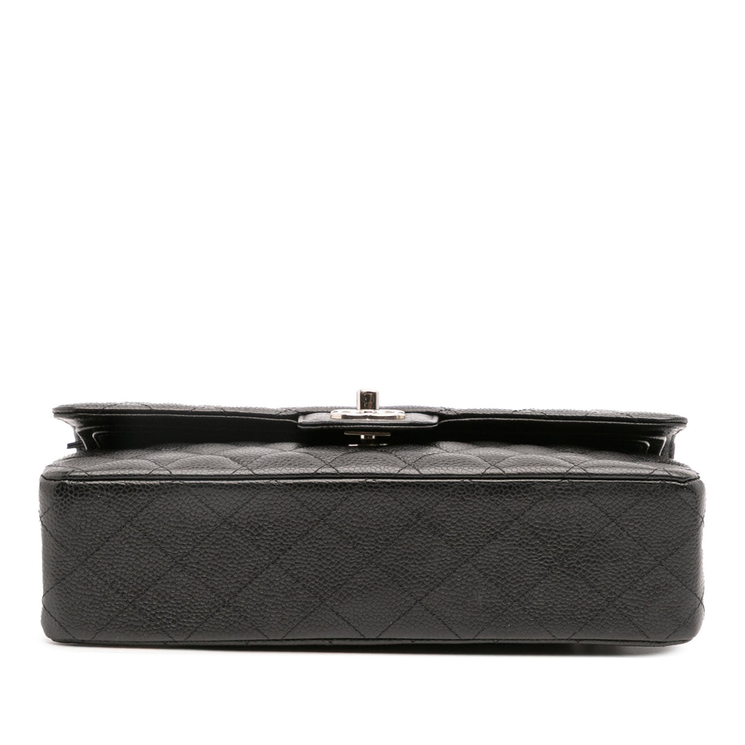 Medium Classic Caviar Double Flap Black - Gaby Paris