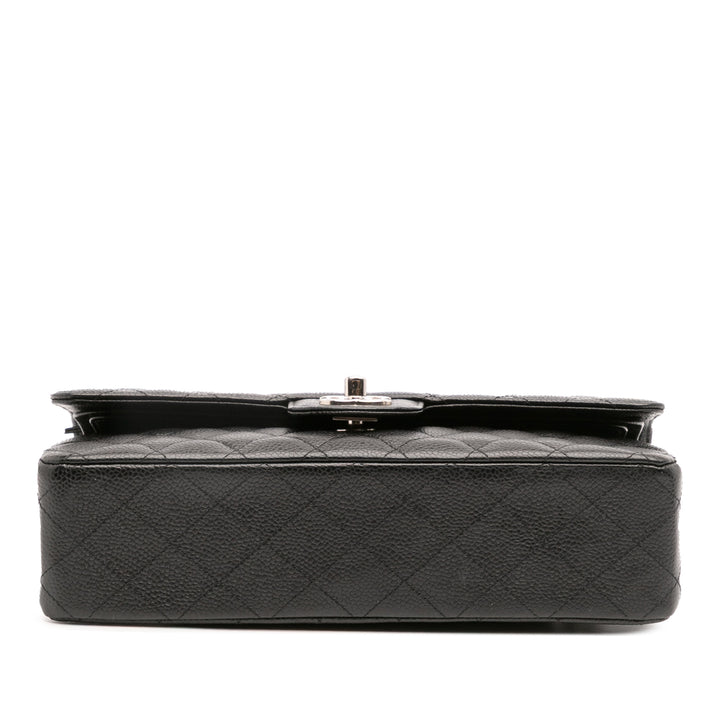 Medium Classic Caviar Double Flap Black - Gaby Paris