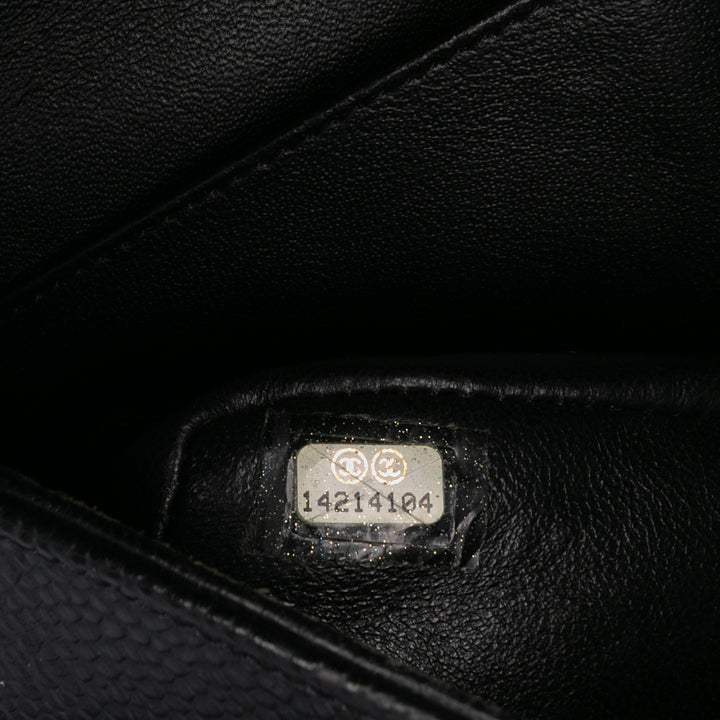 Medium Classic Caviar Double Flap Black - Gaby Paris