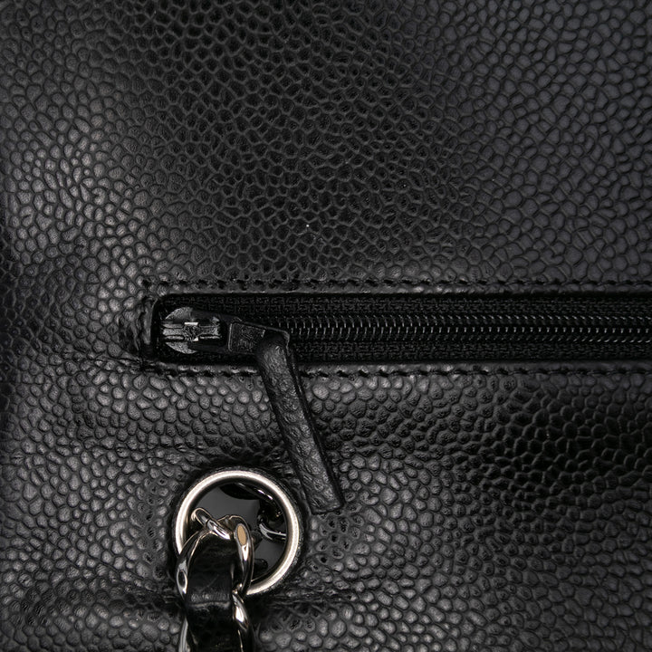 Medium Classic Caviar Double Flap Black - Gaby Paris