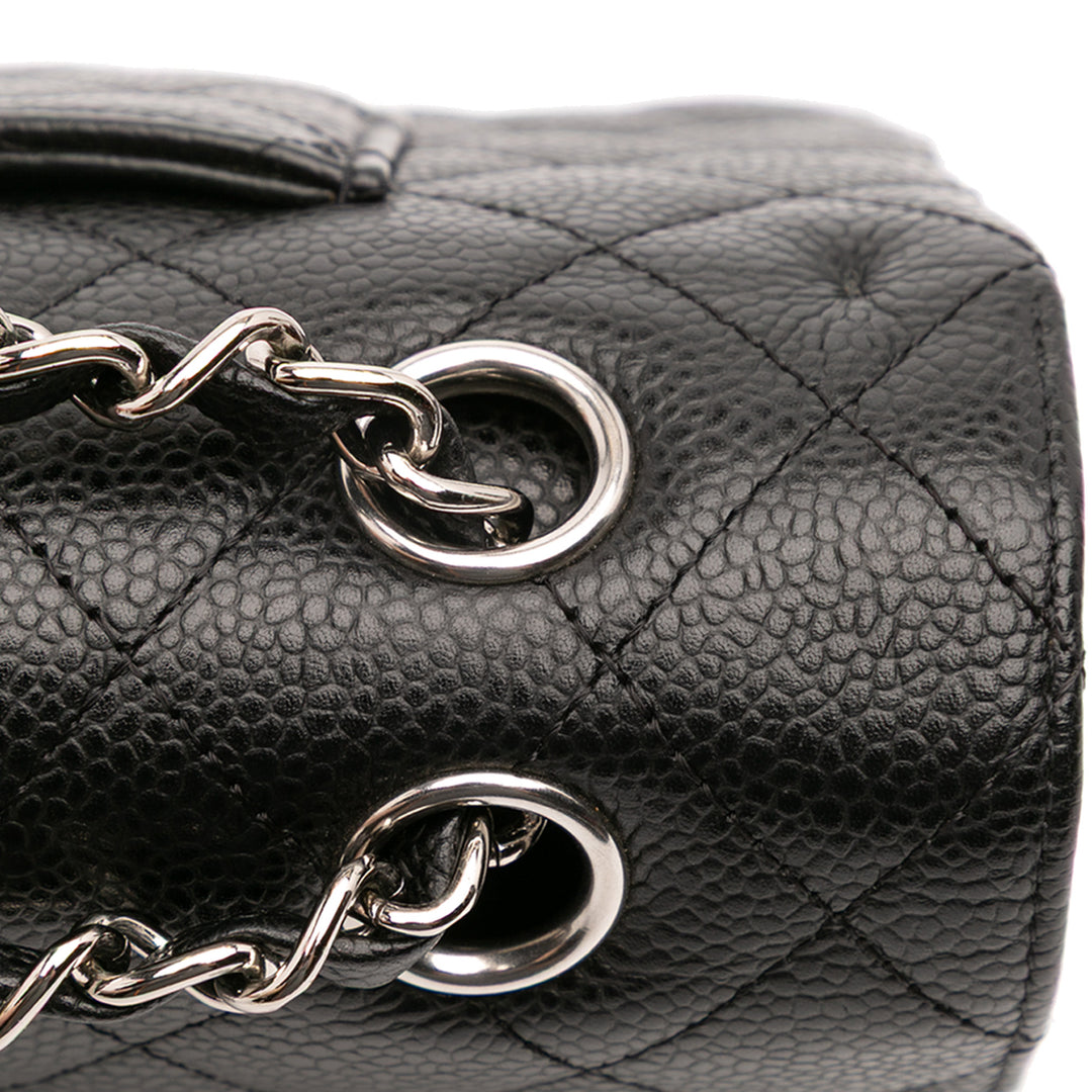 Medium Classic Caviar Double Flap Black - Gaby Paris