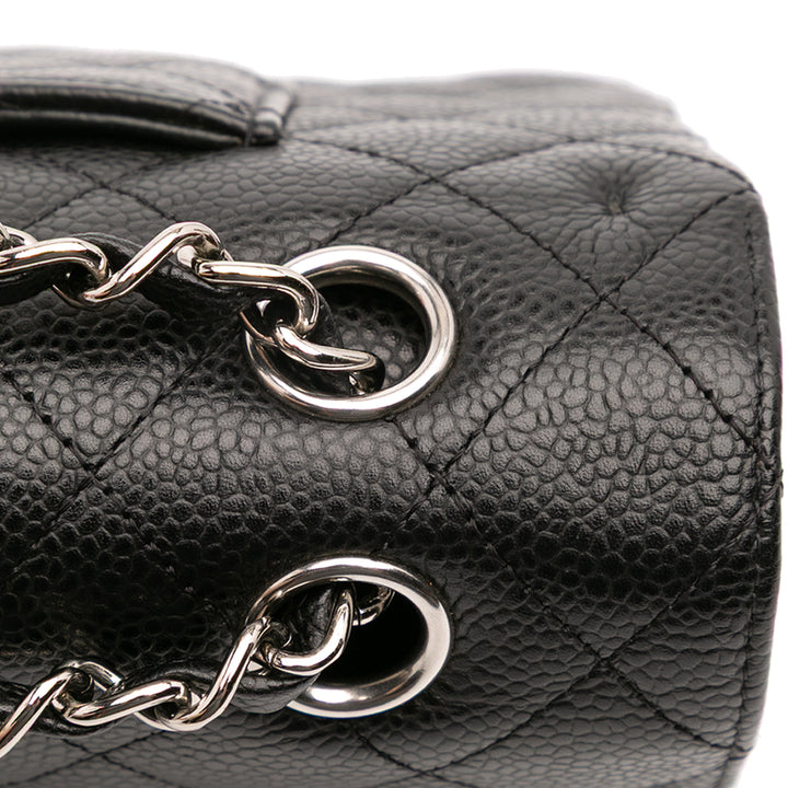 Medium Classic Caviar Double Flap Black - Gaby Paris