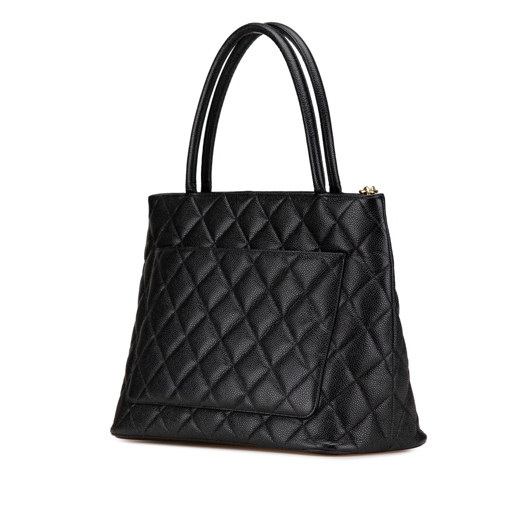 Caviar Medallion Tote Black - Gaby Paris