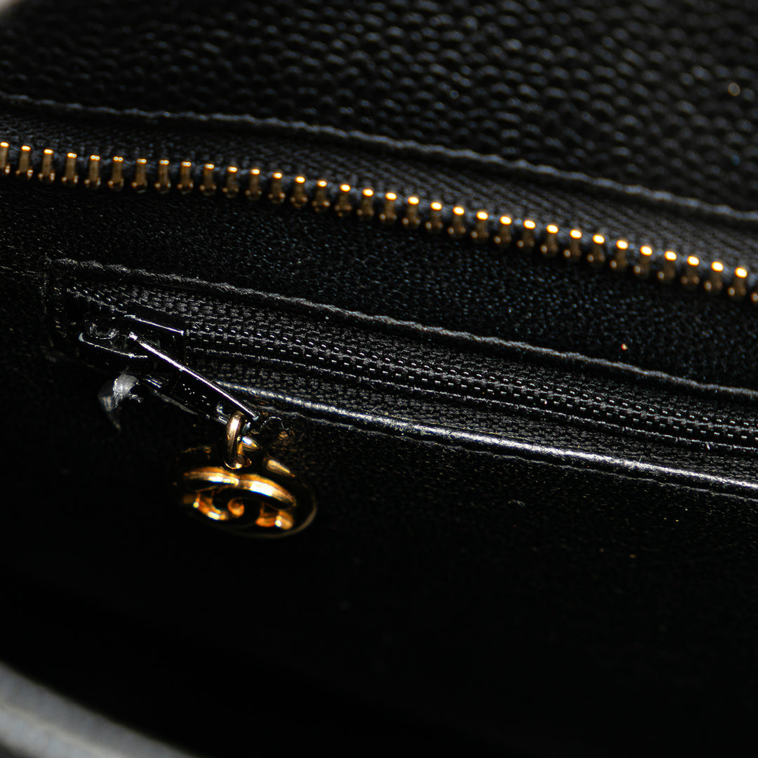 Caviar Medallion Tote Black - Gaby Paris