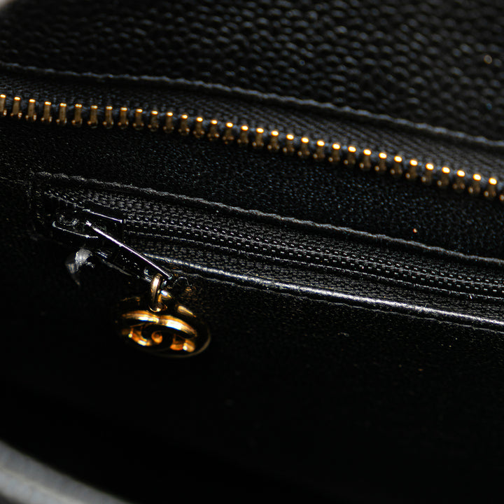 Caviar Medallion Tote Black - Gaby Paris