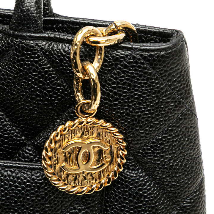 Caviar Medallion Tote Black - Gaby Paris