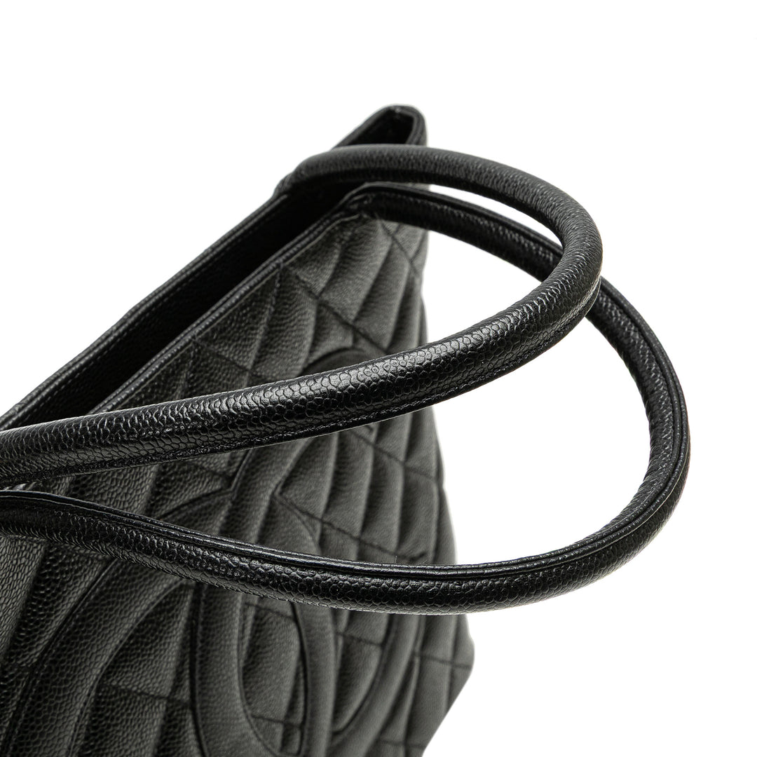 Caviar Medallion Tote Black - Gaby Paris