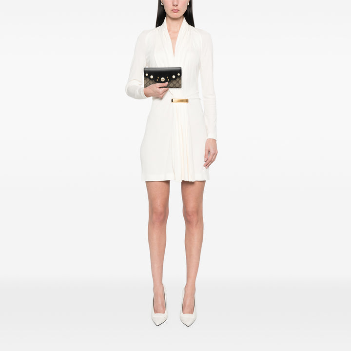 Gucci GG Supreme Perle clouté Peony Portefeuille long
