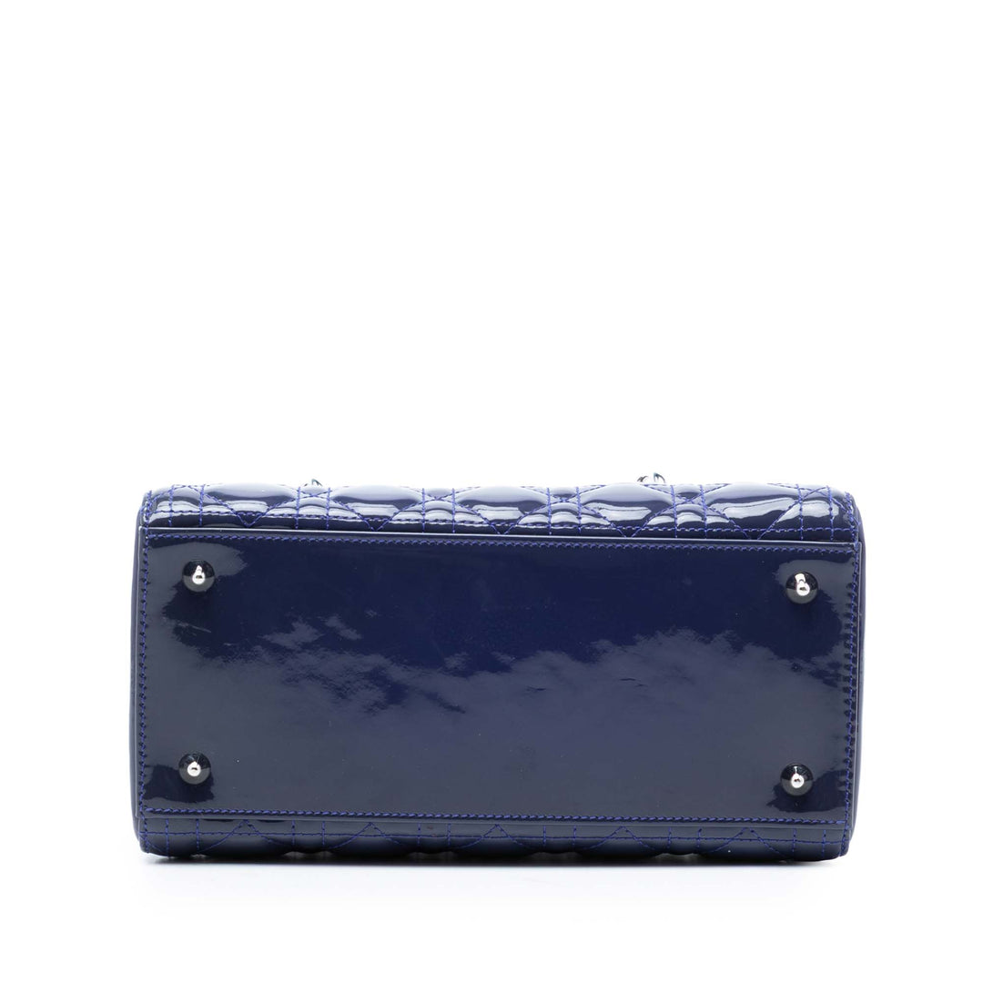 Dior Medium Cuir verni Cannage Lady Dior