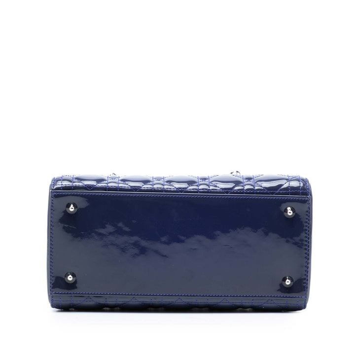 Dior Medium Cuir verni Cannage Lady Dior