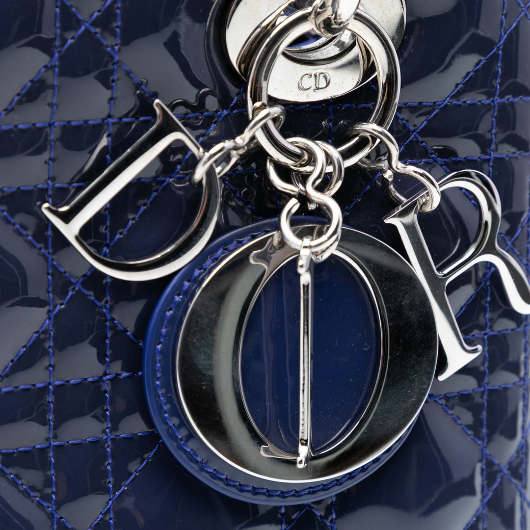 Dior Medium Cuir verni Cannage Lady Dior