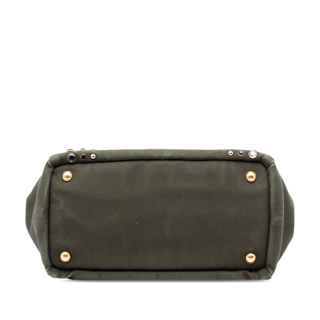 Prada Small Toile Canapa Bijoux Sac