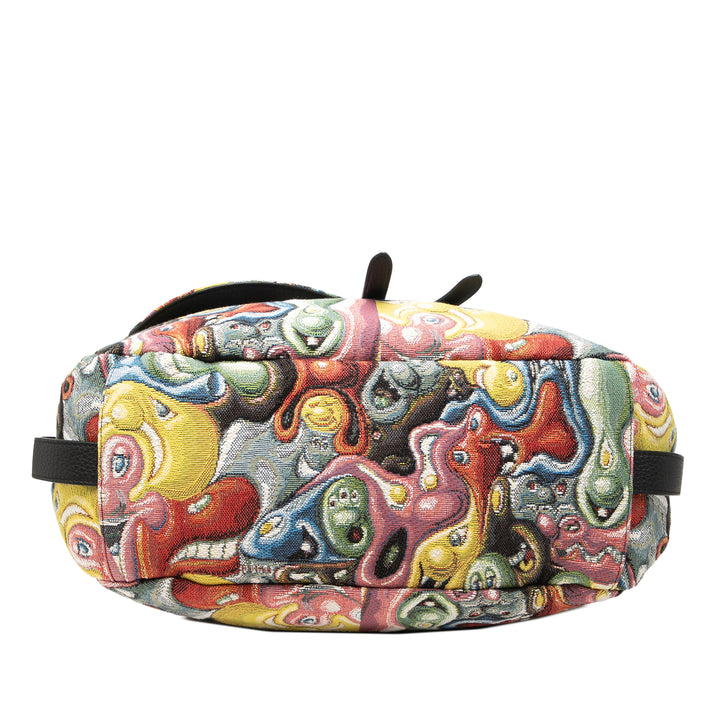 Dior Kenny Scharf Imprimé Souple Saddle Sac Jaune – vue 3 – GABY PARIS