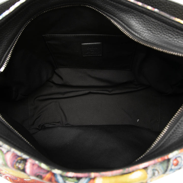 Dior Kenny Scharf Imprimé Souple Saddle Sac Jaune – vue 4 – GABY PARIS