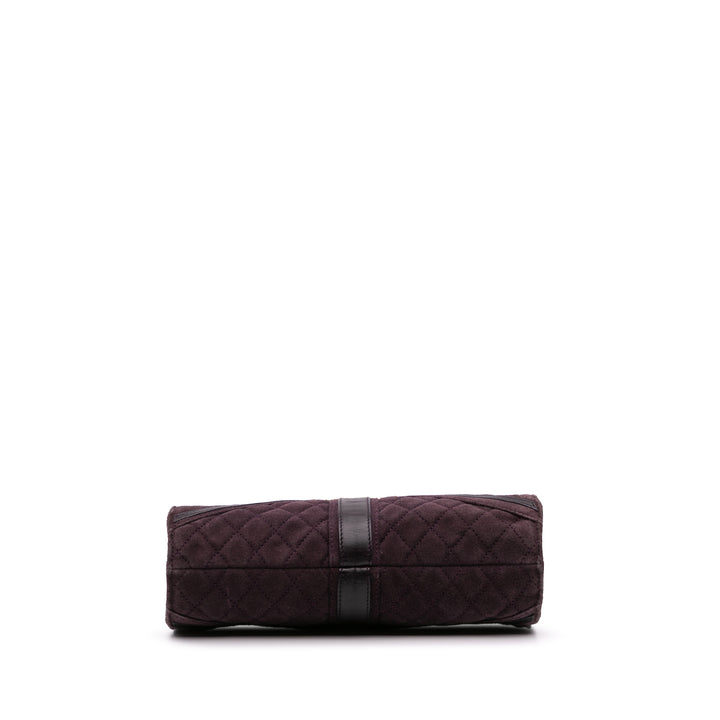 Quilted Suede Union Jack Clutch with Chain Purple - Gaby Paris