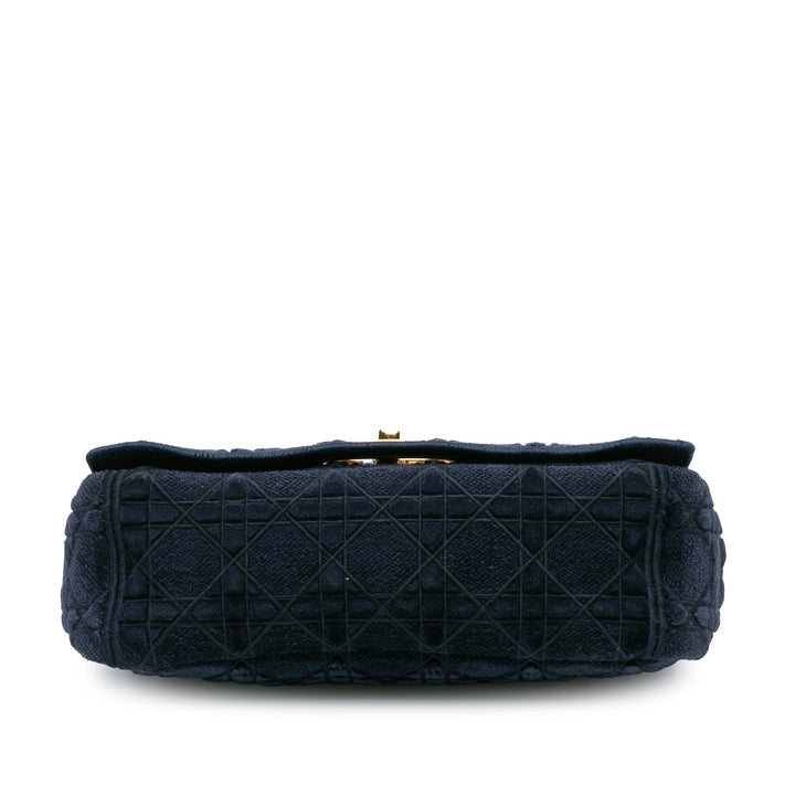 Medium Velvet Cannage Caro Bag Blue - Gaby Paris