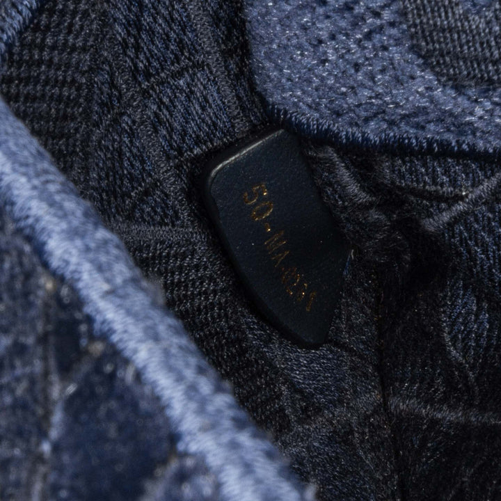 Medium Velvet Cannage Caro Bag Blue - Gaby Paris