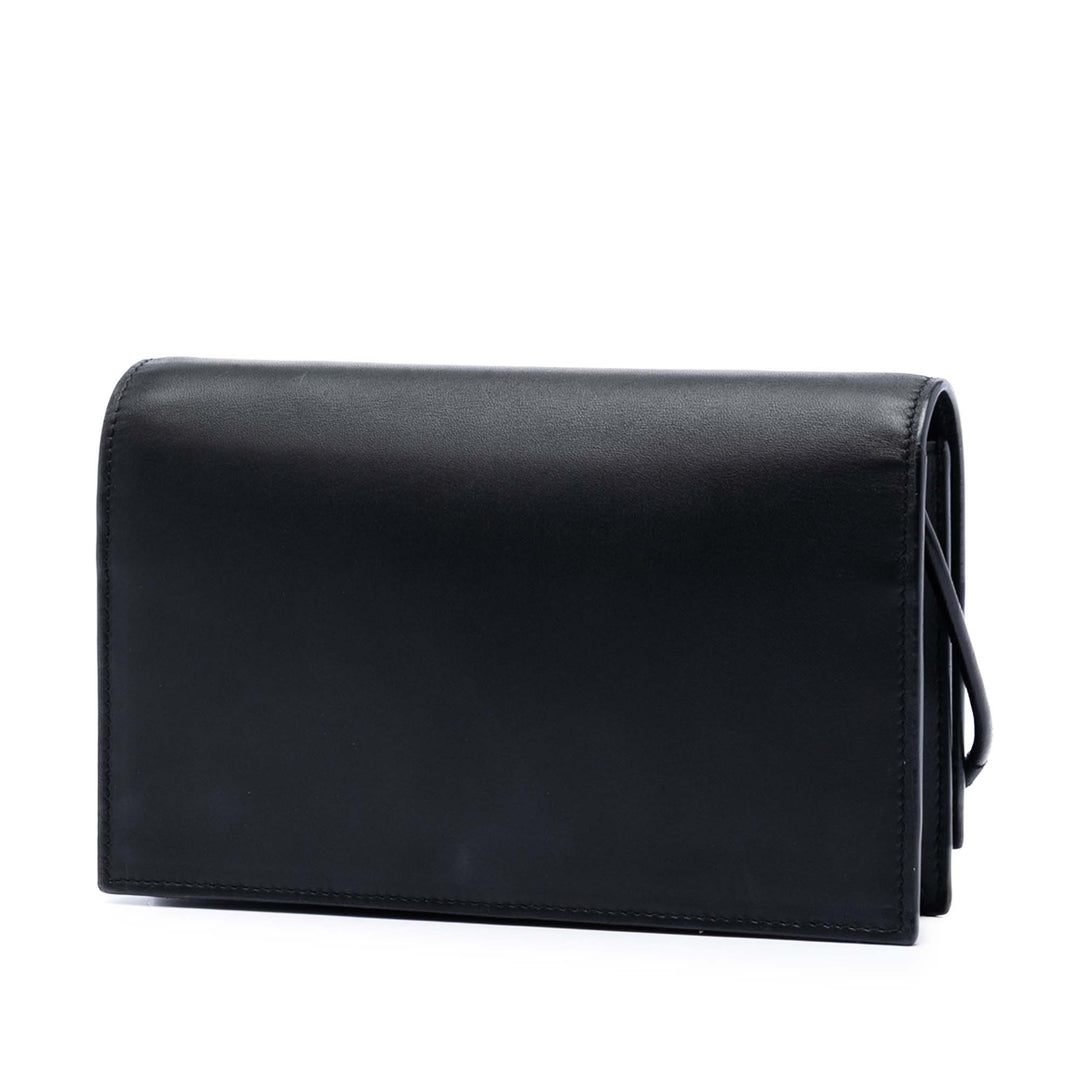 Saint Laurent Smooth Cuir de veau Monogram Kate Bicolor Pompon Portefeuille On Strap