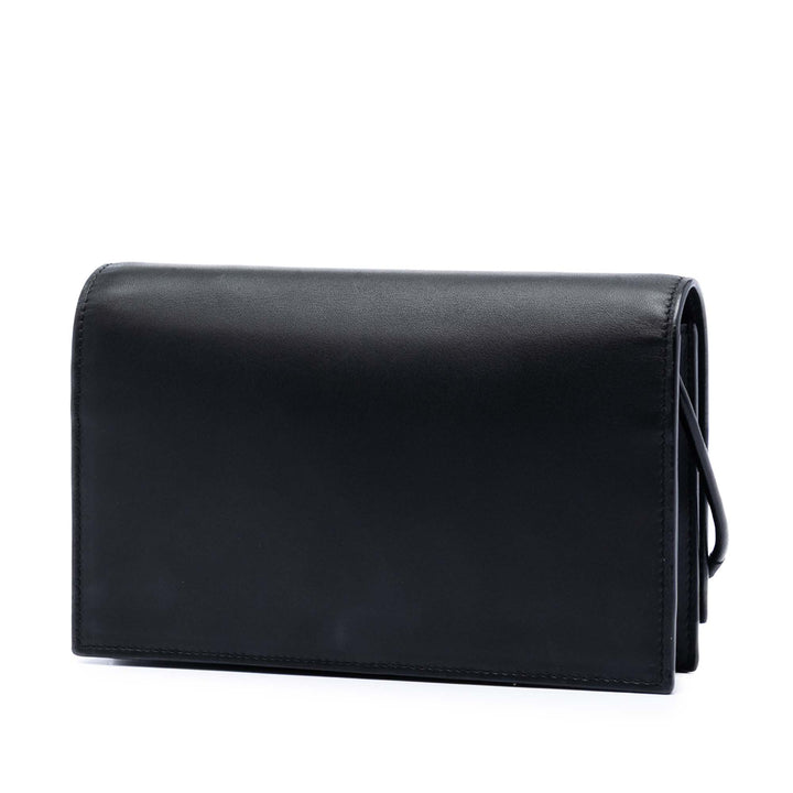 Saint Laurent Smooth Cuir de veau Monogram Kate Bicolor Pompon Portefeuille On Strap