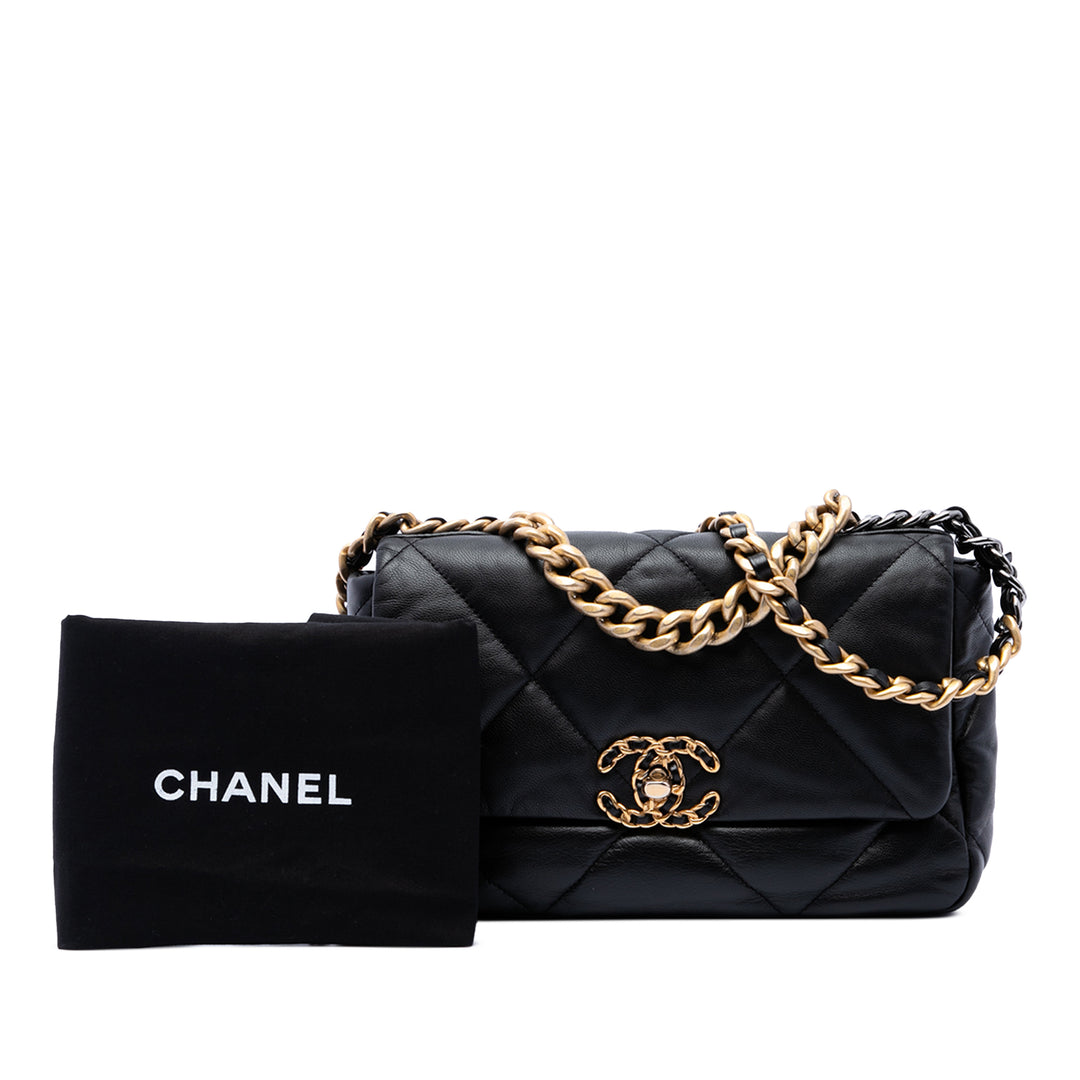 Chanel 19 à rabat Moyen Cuir d'agneau