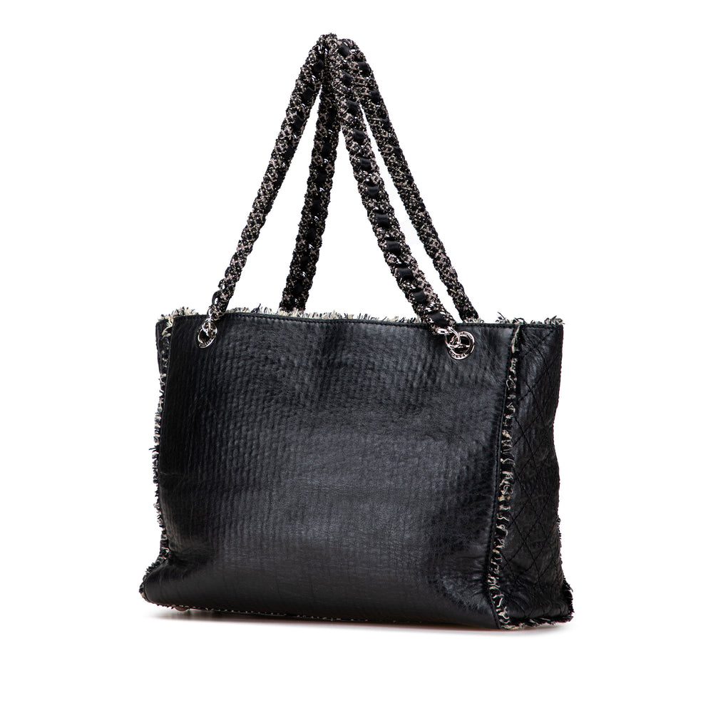 Chanel Glazed Cuir de veau Tweed Tweedy Shopping Cabas Noir – GABY PARIS Authentique