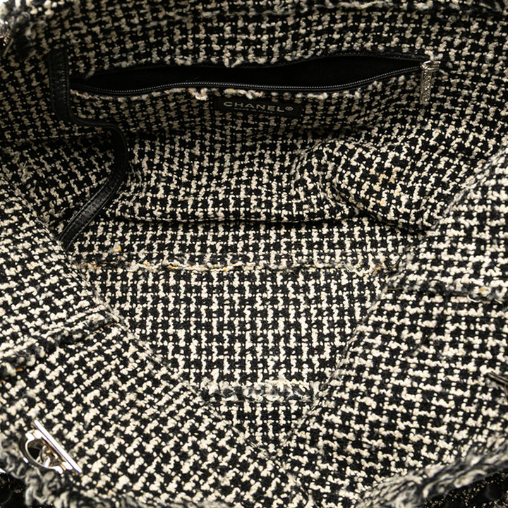 Chanel Glazed Cuir de veau Tweed Tweedy Shopping Cabas Noir – GABY PARIS Authentique