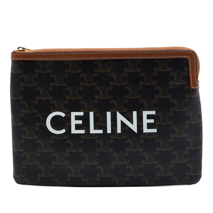 Triomphe Pochette Petit Triomphe enduite Marron