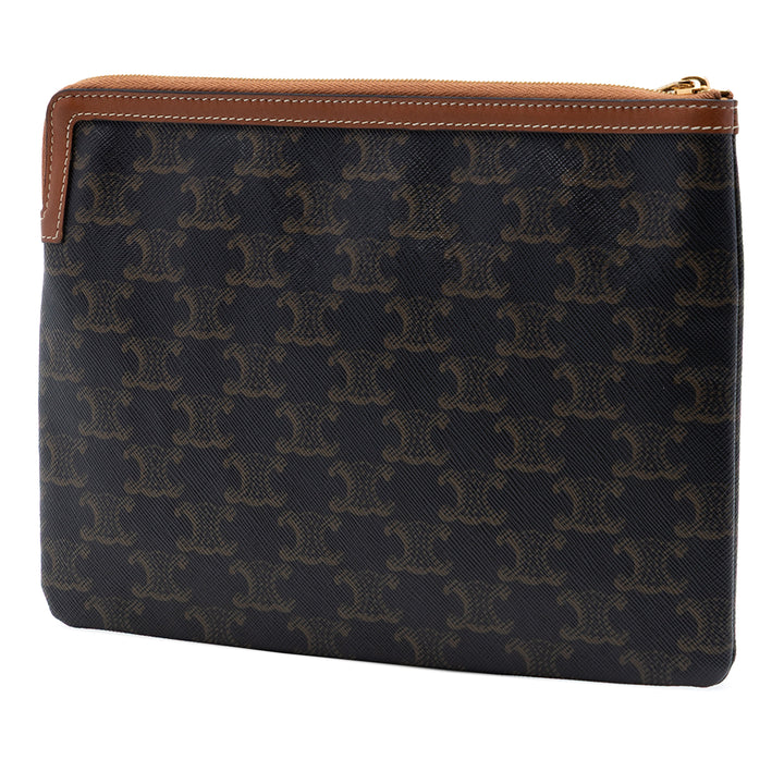 Triomphe Pochette Petit Triomphe enduite Marron