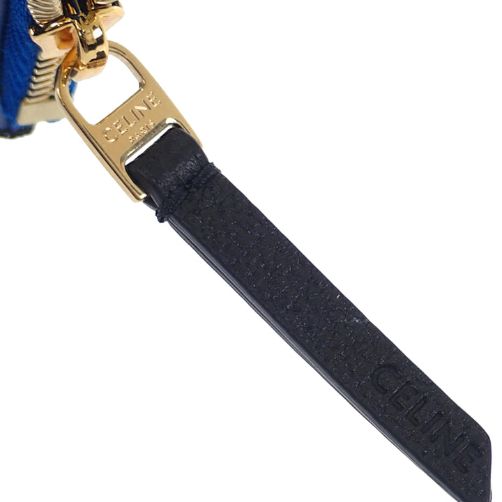Celine Souple grainé Triomphe Compact Portefeuille Cuir de veau grainé Noir