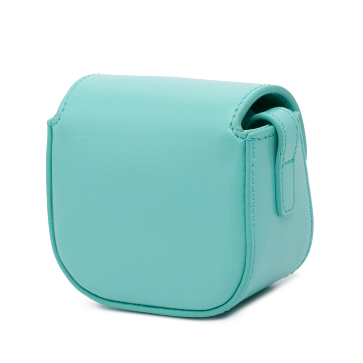 Mini Shiny Calfskin Triomphe Crossbody Blue - Gaby Paris