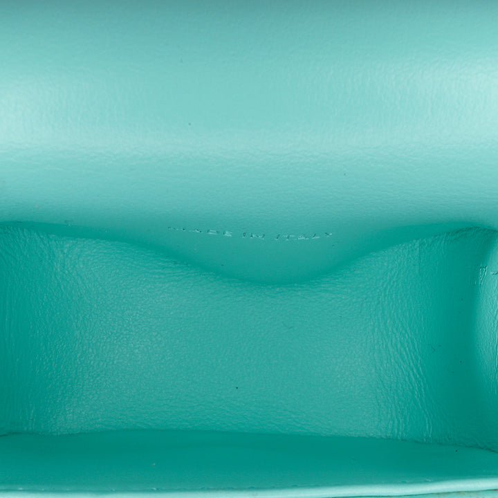 Mini Shiny Calfskin Triomphe Crossbody Blue - Gaby Paris