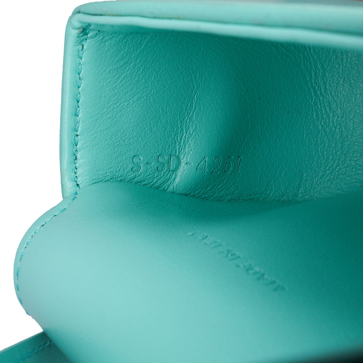 Mini Shiny Calfskin Triomphe Crossbody Blue - Gaby Paris