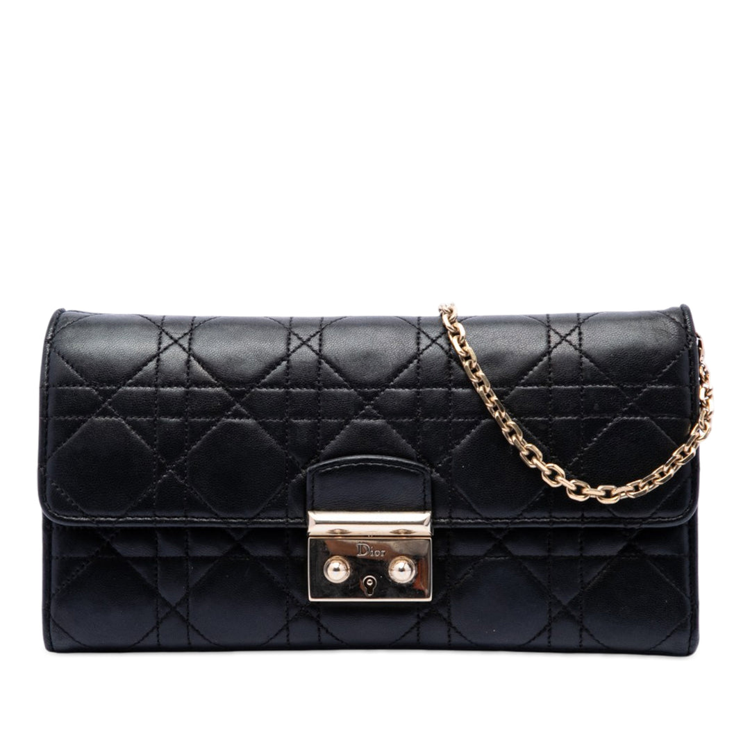 Dior Cuir d’agneau Cannage Miss Dior Promenade Wallet on Chain