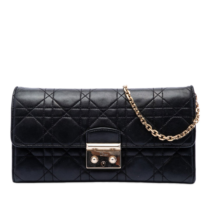 Dior Cuir d’agneau Cannage Miss Dior Promenade Wallet on Chain