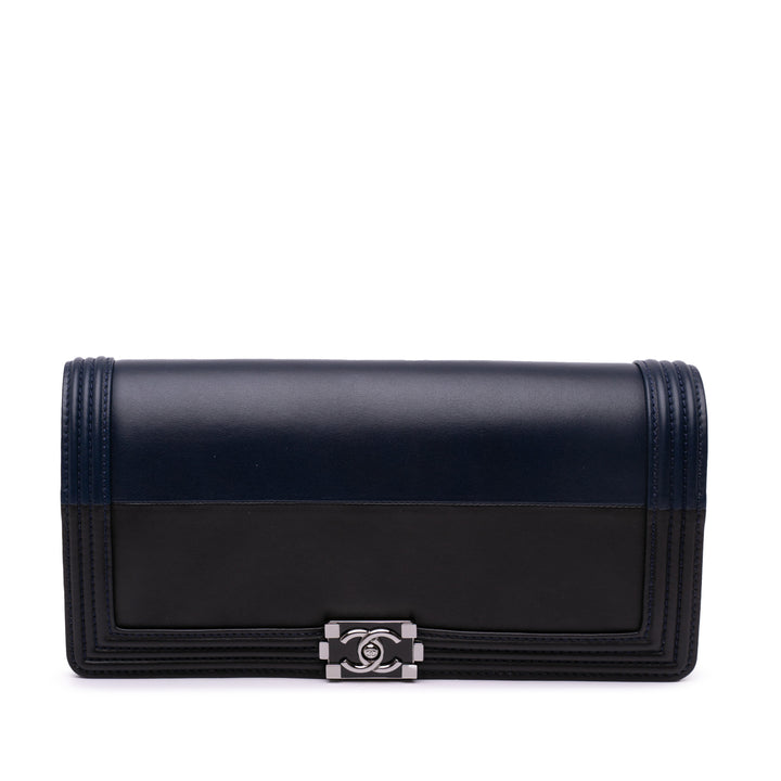 Chanel Bicolor Cuir d’agneau Boy Pochette Noir