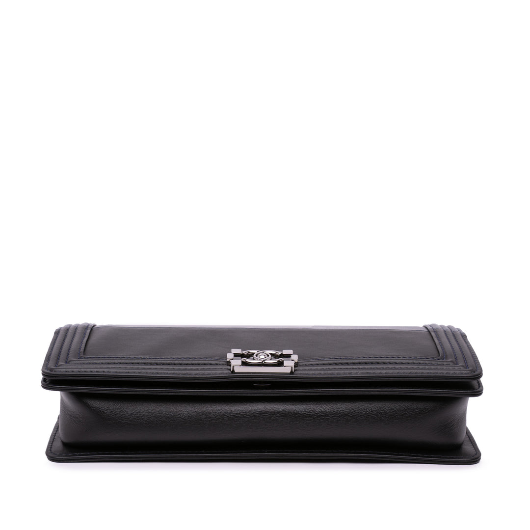 Chanel Bicolor Cuir d’agneau Boy Pochette Noir