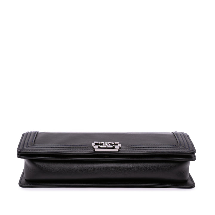 Chanel Bicolor Cuir d’agneau Boy Pochette Noir