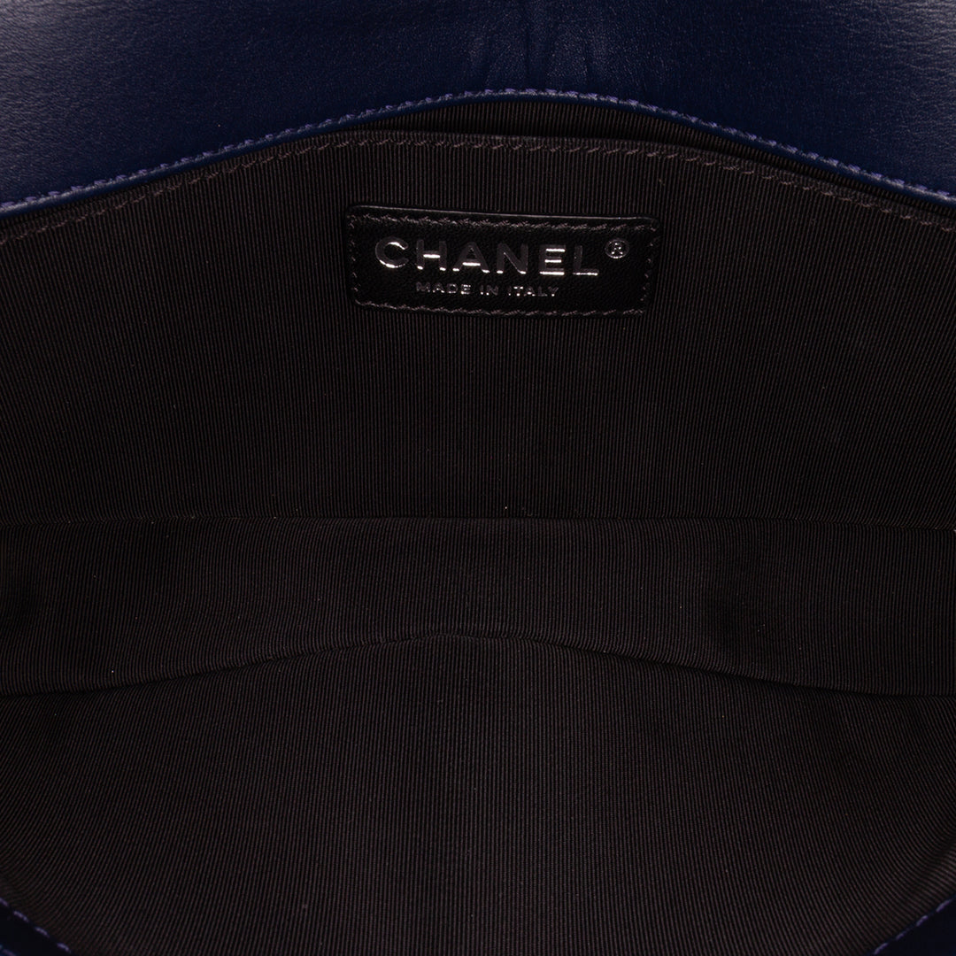Chanel Bicolor Cuir d’agneau Boy Pochette Noir