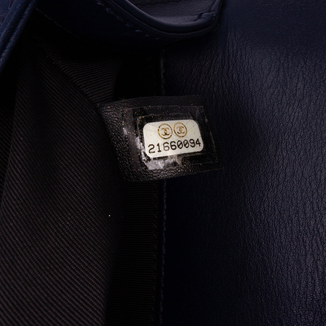 Chanel Bicolor Cuir d’agneau Boy Pochette Noir