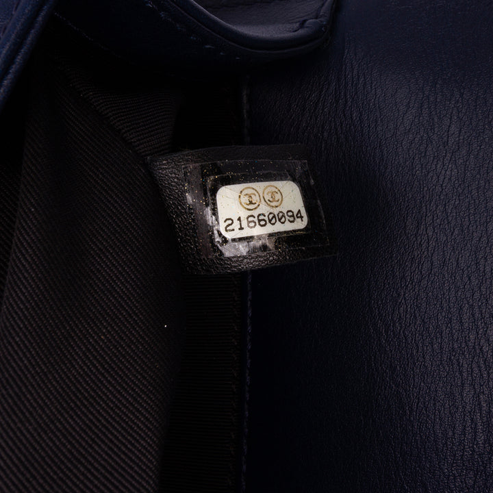 Chanel Bicolor Cuir d’agneau Boy Pochette Noir