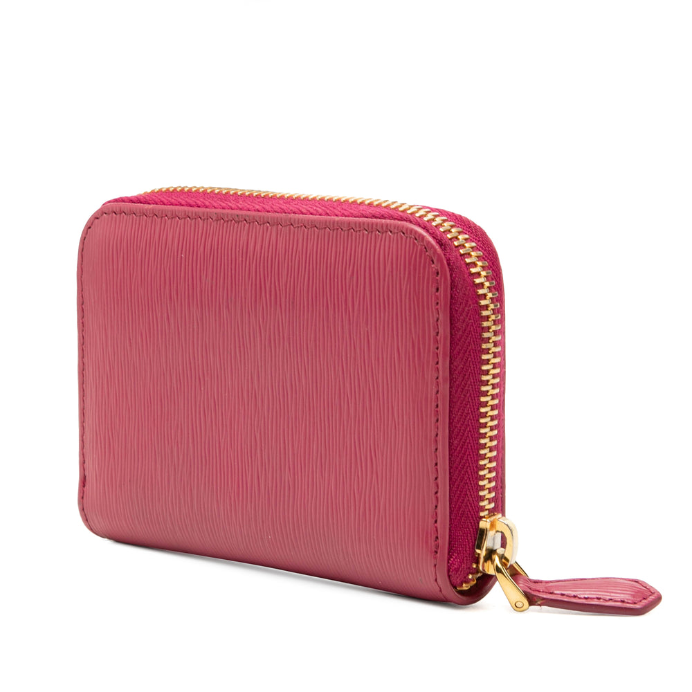 Prada Vitello Move Porte-monnaie Rose – vue 2 – GABY PARIS