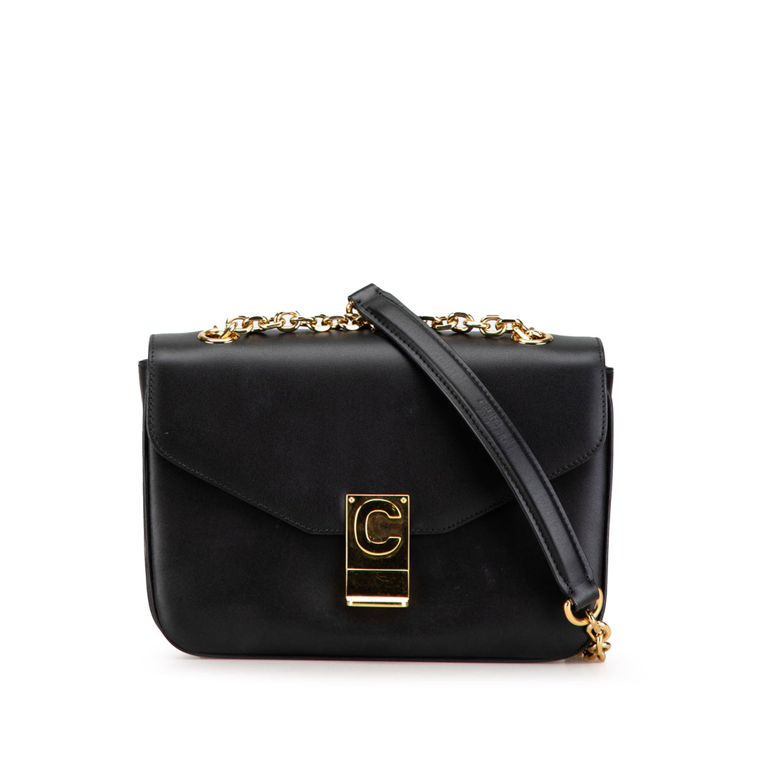 Medium Leather C Bag Black - Gaby Paris