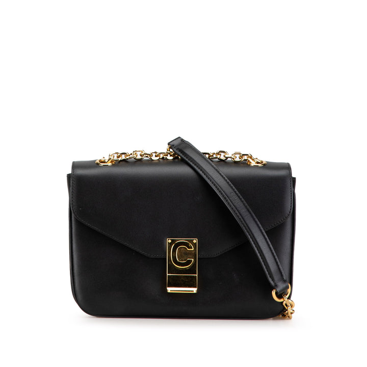 Medium Leather C Bag Black - Gaby Paris