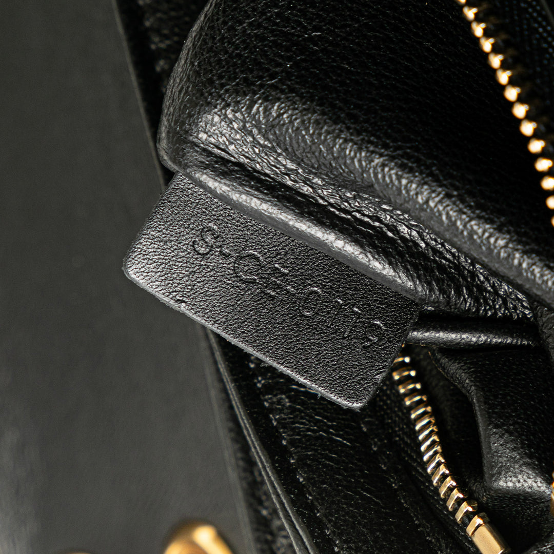 Medium Leather C Bag Black - Gaby Paris