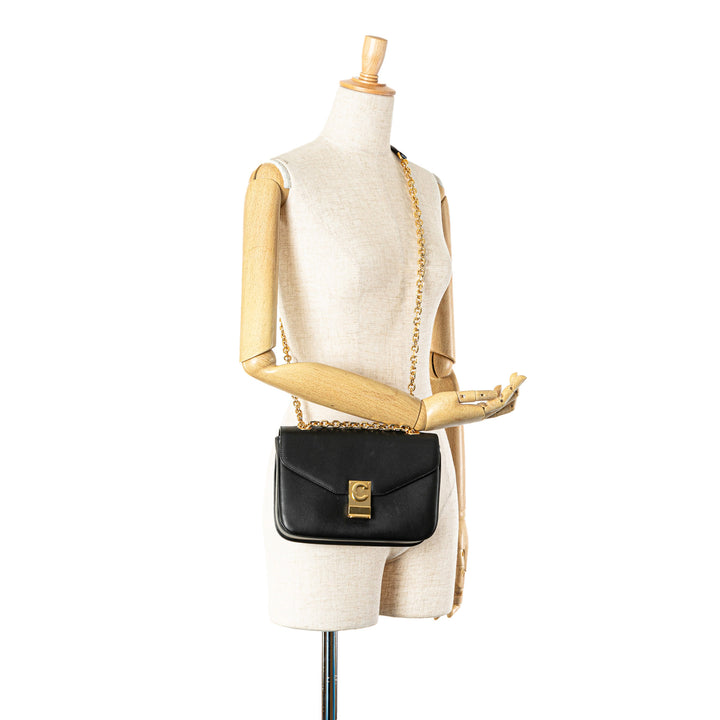 Medium Leather C Bag Black - Gaby Paris