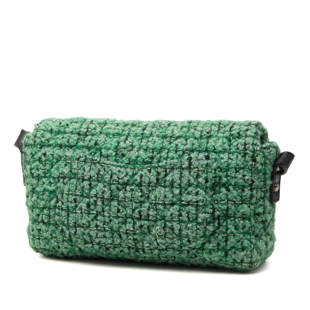 Matelassé Reissue 2.55 Easy Messenger à rabat Petit Tweed Vert