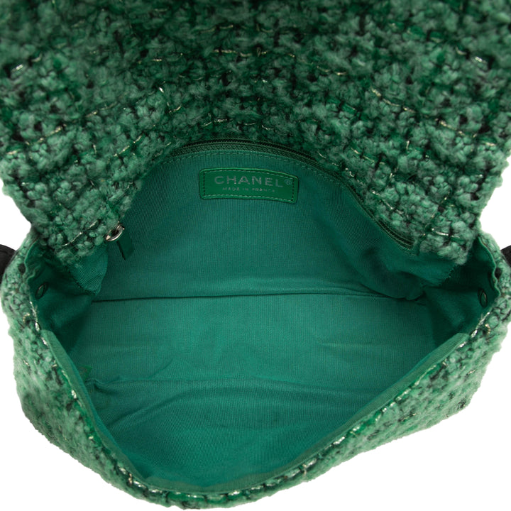 Matelassé Reissue 2.55 Easy Messenger à rabat Petit Tweed Vert