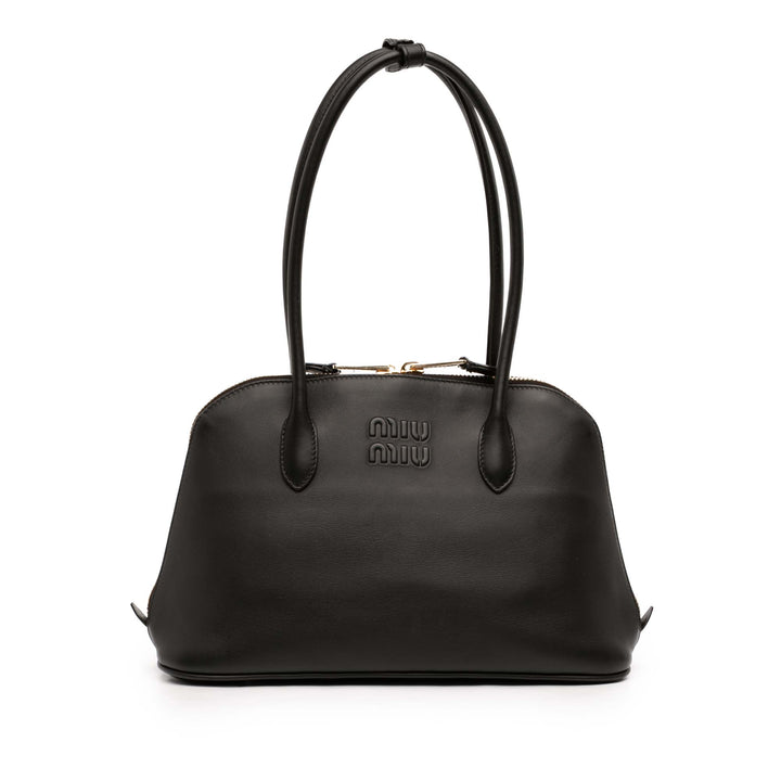 Miu Miu Soupley embossé Logo Sac Cuir de veau